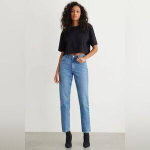 Dynamite Claudia Blue Straight Leg Jeans High-Waisted